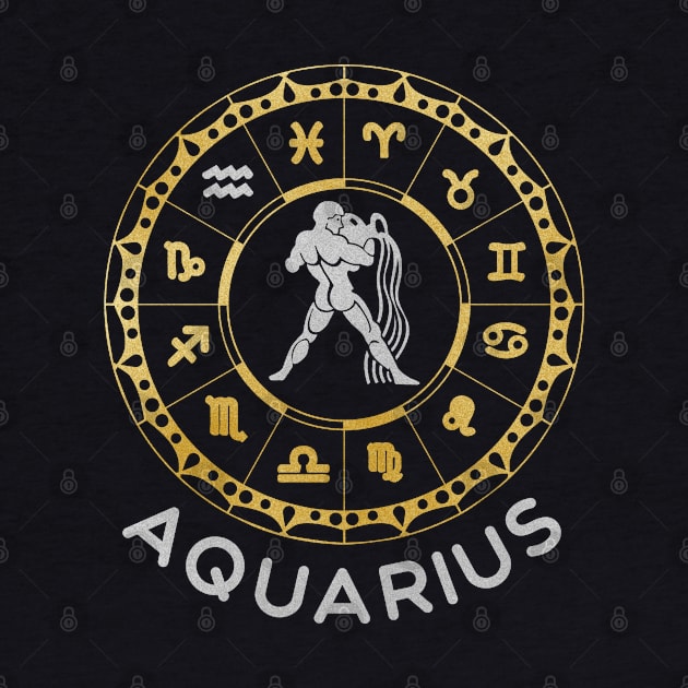 Aquarius Zodiac Circle by Whimsical Frank